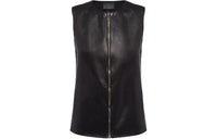 PRADA Stretch Nappa Leather Vest Vest Women's Black