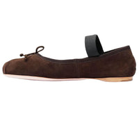 MIU MIU Flat Mary Jane Shoes Women's Brown