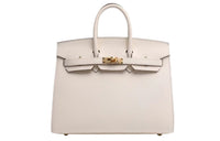 HERMES Epsom Leather Birkin Bag Handbags Large Size Women's Cream White