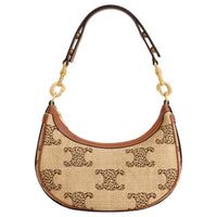 CELINE AVA Fabric Handbag, Shoulder Bag Medium Size Women's Natural & Tan
