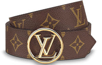 LOUIS VUITTON Double Sided Smooth Buckle Women's Width  3.5cm