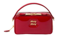 MIU MIU Patent Leather Handbag, Shoulder Bag, Crossbody Bag Women's Red