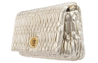 MIU MIU CRYSTAL Sheepskin Handbag, Shoulder Bag Mini Women's Silver