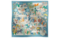 HERMES Silk Scarves Women's Blue