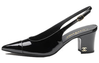 CHANEL Chunky Heel High Heels 6.5cm Women's Black