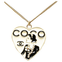CHANEL Pre-Owned 2006  Plated CoCo Heart Shaped Pendant Costume Necklace