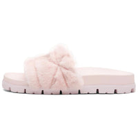 PRADA Quilted Slides Light Pink Fur