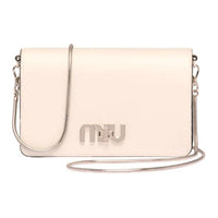 MIU MIU Matelassé Leather Handbag Shoulder Bag Crossbody Bag Mini Women's White