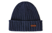 Loro Piana Leather Cotton Beanies Men's Dark Blue