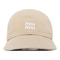 MIU MIU Cotton Baseball Caps Women's Beige