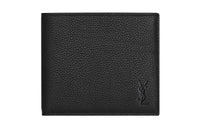 SAINT LAURENT CASSANDRE Grained Calfskin Wallet Men's Black