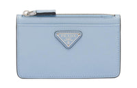 PRADA Saffiano Leather Card Holder Card Holder Men's Light Blue