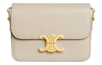 CELINE Triomphe Cow Leather Portable Crossbody Bag Shoulder Bag Women's Asama Gray