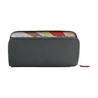HERMES Evercolor Calfskin Wallet Women's Gray Mist/Beige/Marlfa/Purinol