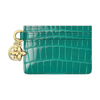 LOUIS VUITTON Crocodile Leather Card Holder Regular Women's Green