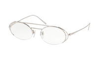 PRADA Titanium Aviator Eyeglass Frames Unisex Silver