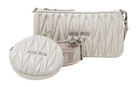MIU MIU Patent Leather Crossbody Bag Shoulder Bag Women's Light Umber