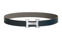 HERMES Leather Belts Women's Blue/Gray