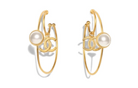 CHANEL Hoop Earrings Women's Gold