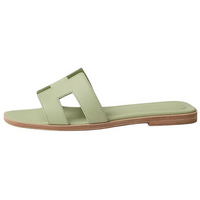 HERMES Oran Slide Slippers Women's Green