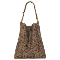SAINT LAURENT Silk Shoulder Bag Regular Women's Marine Blue Multicolor