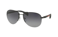 PRADA Metal Plastic Aviator Sunglasses Men's Black