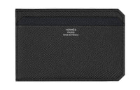 HERMES Epsom Calfskin Card Holder Unisex Black/Indigo