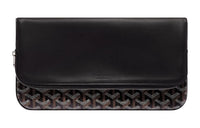 GOYARD Sainte-Marie Canvas With Leather Clutch Medium Size Unisex Black