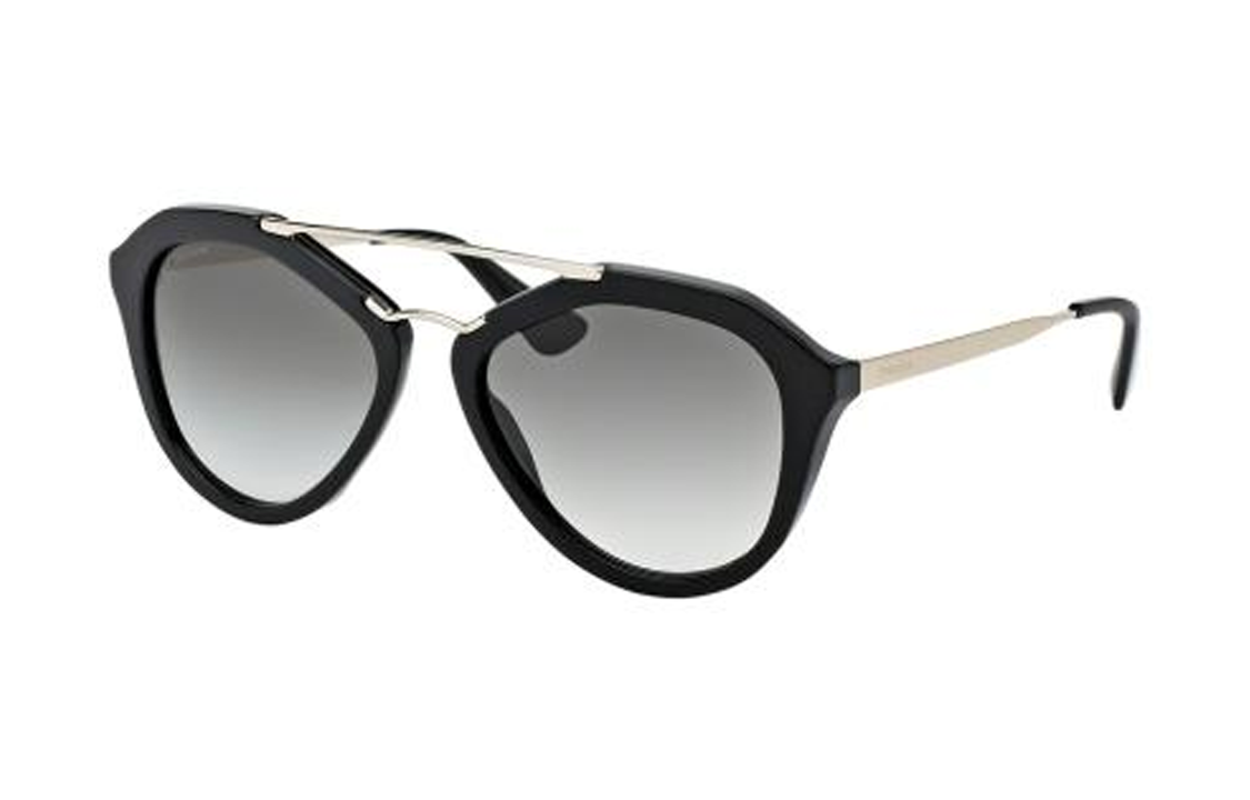 PRADA Acetate Aviator Sunglasses Unisex Black