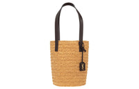 SAINT LAURENT Raffia Tote Bag, Shopping Bag, Shoulder Bag Women's Light Umber