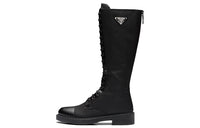 PRADA Women's Brushed Leather And Re-Nylon Boot 'Black'