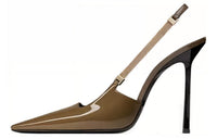 SAINT LAURENT BLAKE Slim Heel High Heels 11cm Women's Umber