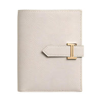 HERMES Bearn Epsom Calfskin Wallet Unisex Chalk White