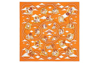 HERMES Silk Silk Scarf Women's Orange/Gold