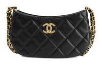 CHANEL Cow Leather One Shoulder Handbags Women's Black