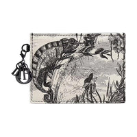 DIOR Lady Dior Calfskin Card Holder Women's Black/White