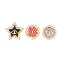 DIOR Metal Stud Earrings Women's Multicolor