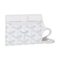 GOYARD Canvas With Calfskin Card Holder Unisex White