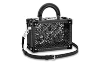 LOUIS VUITTON Cow Leather Shoulder Bag Crossbody Bag Handbag Unisex Black