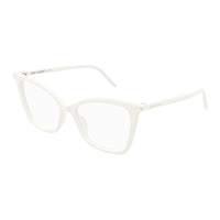SAINT LAURENT Recycled Acetate Cat Eye Eyeglass Frames Women's White