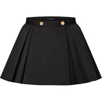 LOUIS VUITTON Button Front Box Pleat Mini Skirt