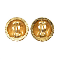 CHANEL 1986 1994 CC button Clip on Earrings
