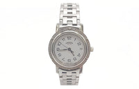 HERMES Clipper Collection Wrist Watch Quartz Movement Alloy Strap 24mm White Dial Unisex