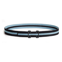 HERMES Nylon Stainless Steel Rubber Belt Men's Blue Width: 3.2CM