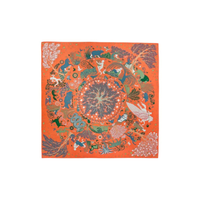 HERMES Cashmere Knit Scarves Women's Orange