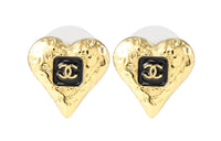 CHANEL Metal Stud Earrings Women's Small Size, Gold