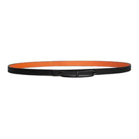 HERMES Calfskin Leather Belts Unisex Black/Orange Width: 1.3cm