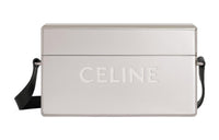 CELINE Aluminous Cow Leather Patchwork Metal Box Shoulder Bag Crossbody Bag Men's Silver/Black