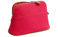HERMES Bolide Canvas Storage Bag Mini Women's Rose Red