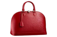 LOUIS VUITTON Alma Leather Shoulder Bag Crossbody Bag Handbag Extra Large Women's Red
